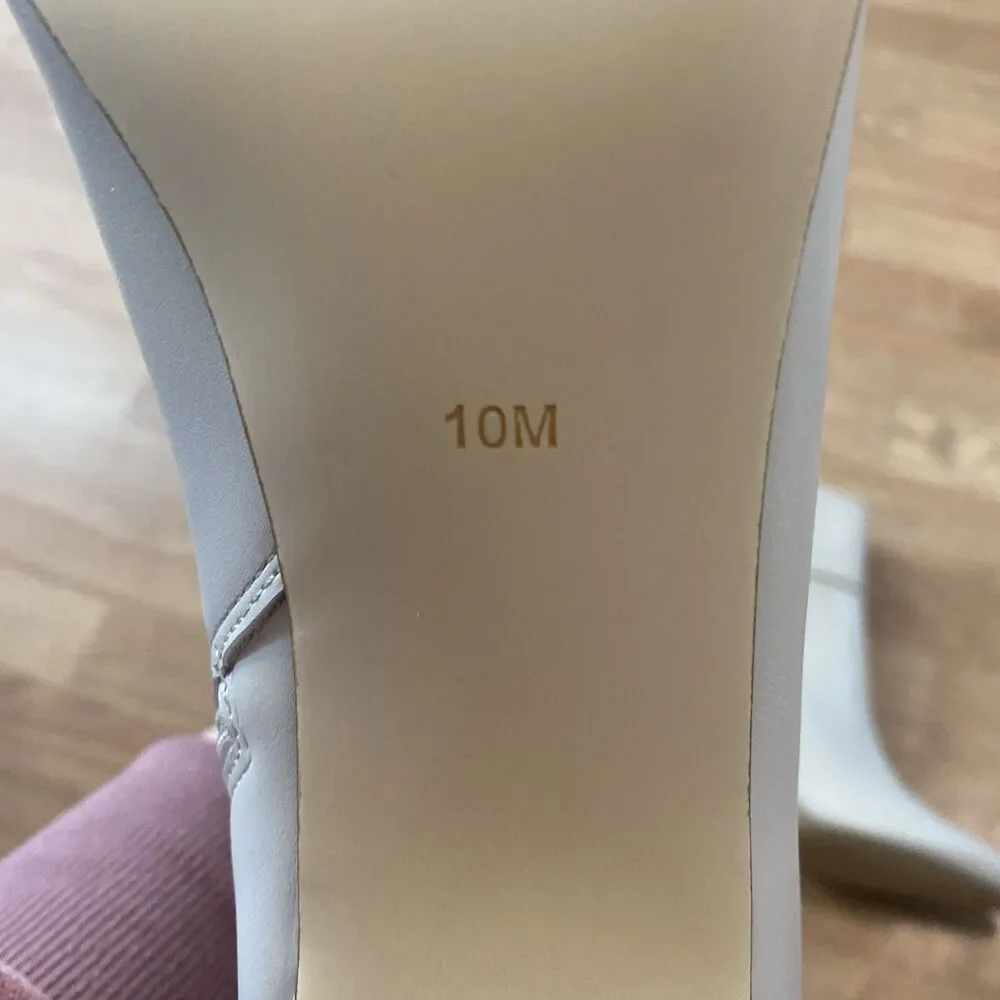 Calvin Klein Women’s Vivera Buckle Strap Stiletto Dress Booties Ivory 10M NIB - Picture 8 of 10